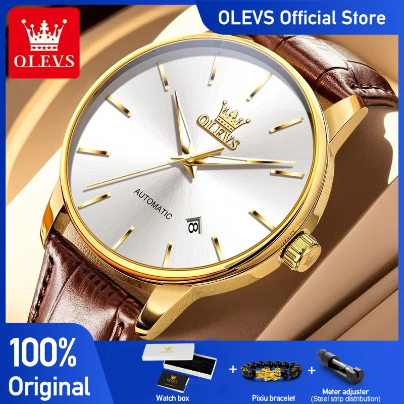 OLEVS 6725, мужские часы, деловые простые автоматические механические наручные часы, водонепроницаемые часы с кожаным ремешком для мужчин, новинка
OLEVS 6725, мужские часы, деловые простые автоматические механические наручные часы, водонепроницаемые часы с кожаным ремешком для мужчин, новинка