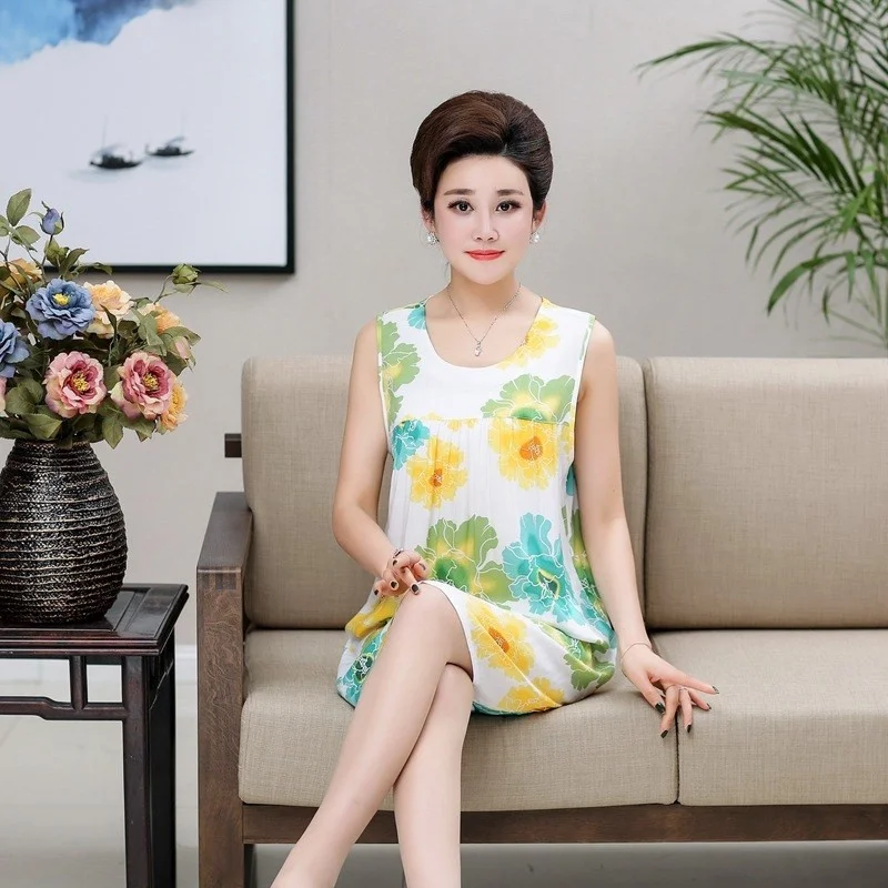 Summer Cotton Silk Sleepwear Ladies Sleeveless Maternity Dress Large Size Home Clothes Comfortable Soft Fabric round Neckline
Summer Cotton Silk Sleepwear Ladies Sleeveless Maternity Dress Large Size Home Clothes Comfortable Soft Fabric round Neckline