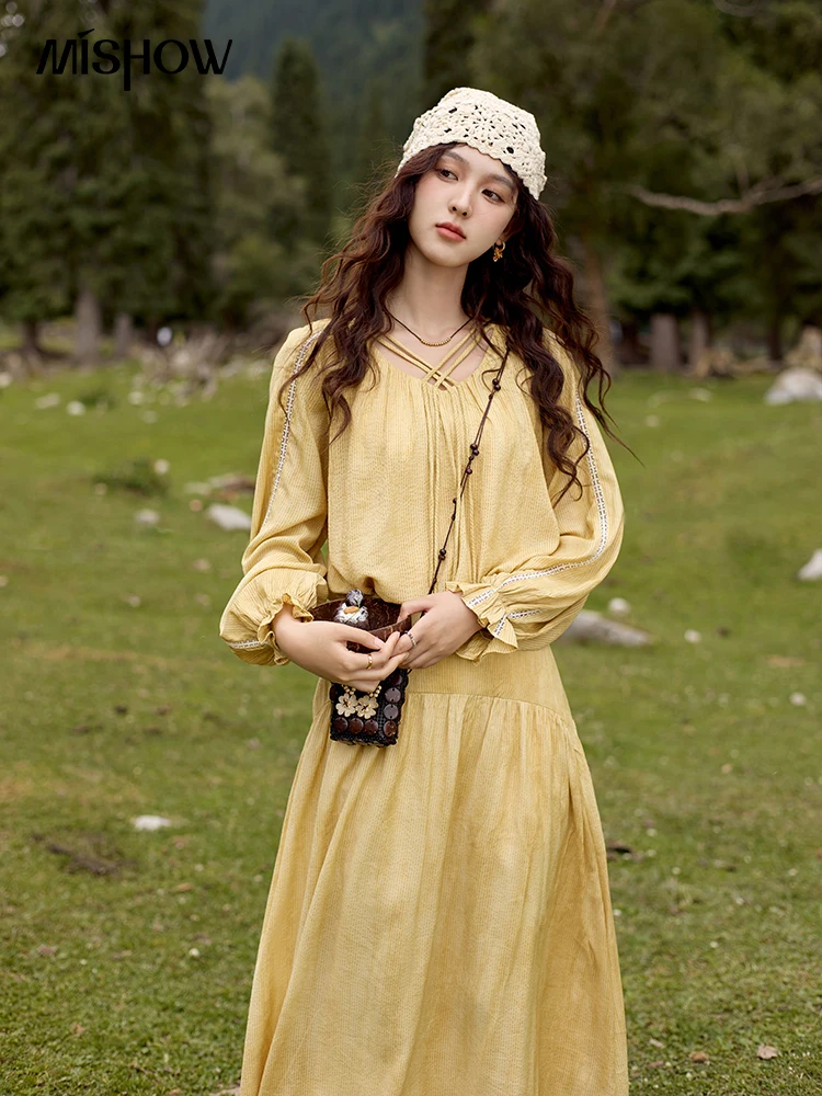 MISHOW French V-neck Splicing Lace Sleeved Shirt Solid Skirt Separately 2024 Autumn Petal Sleeve Tops Hem Lace Skirts MXD42X1620
MISHOW French V-neck Splicing Lace Sleeved Shirt Solid Skirt Separately 2024 Autumn Petal Sleeve Tops Hem Lace Skirts MXD42X1620
