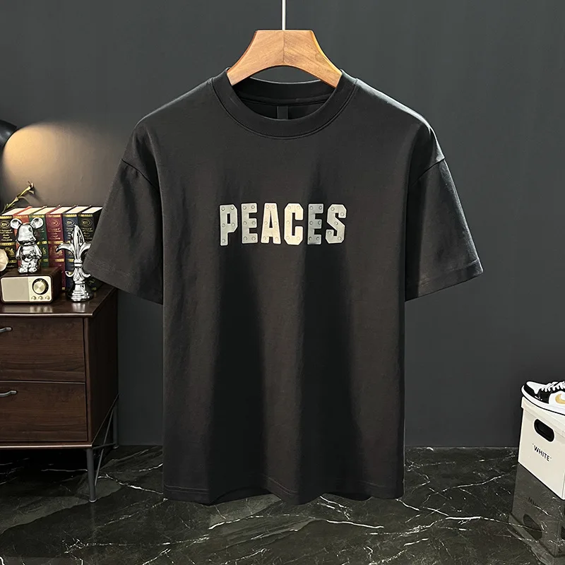 High-Grade Summer Stretch Breathable Men's Short-Sleeved Shirt Thin Letter Embossing T-shirt Trendy High-End Men's Clothing
High-Grade Summer Stretch Breathable Men's Short-Sleeved Shirt Thin Letter Embossing T-shirt Trendy High-End Men's Clothing