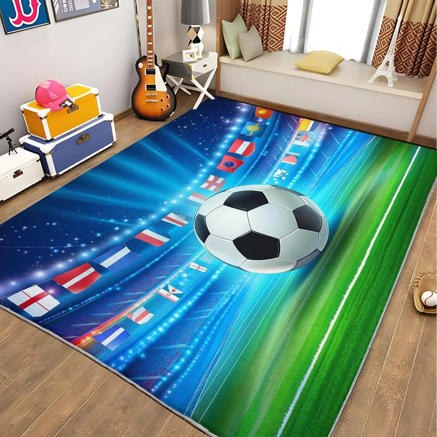 VIKAMA Cartoon Football Carpet, Children's Bedroom Play Mat, Anti-Slip, Machine Washable, Living Room Mat, Home Decoration
VIKAMA Cartoon Football Carpet, Children's Bedroom Play Mat, Anti-Slip, Machine Washable, Living Room Mat, Home Decoration