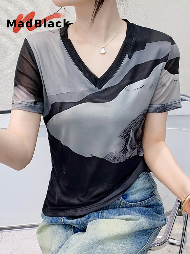 MadBlack-Women's European T-Shirt, Sexy V Neck Geometry Print, Clubwear Short Sleeve Slim Mesh S-3XL Tee, 2025 Summer T54308CC
MadBlack-Women's European T-Shirt, Sexy V Neck Geometry Print, Clubwear Short Sleeve Slim Mesh S-3XL Tee, 2025 Summer T54308CC