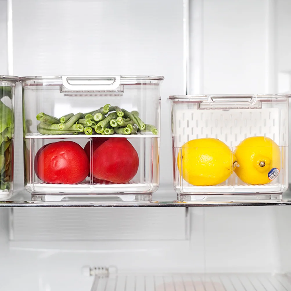 1pc Kitchen Refrigerator Storage Box Premium Food Safe Stackable Container With Bottom Filter Design For Fridge Freezer Pantry
1pc Kitchen Refrigerator Storage Box Premium Food Safe Stackable Container With Bottom Filter Design For Fridge Freezer Pantry