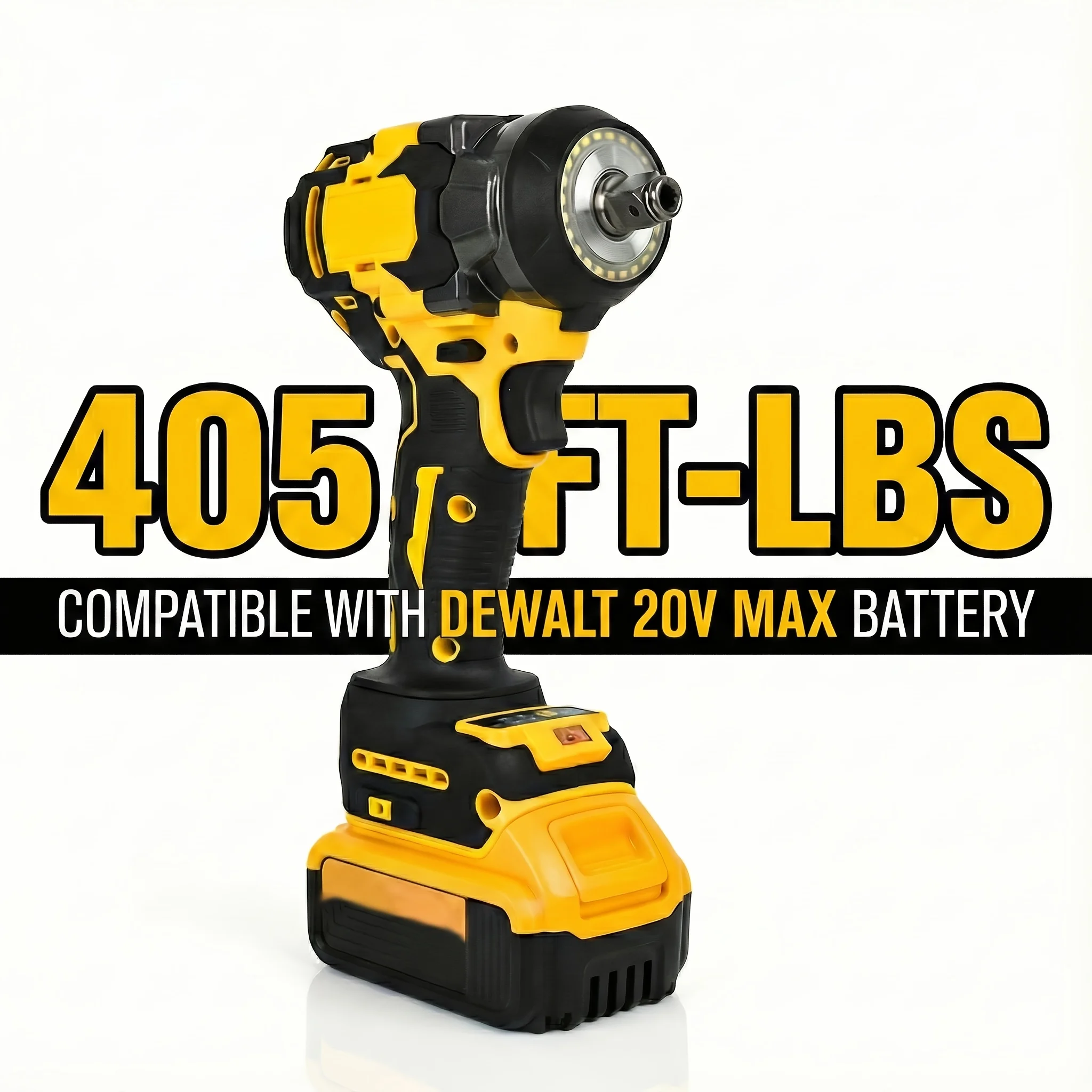 Cordless Impact Wrench, for Dewalt 20V Max Battery, 405Ft-lbs (550N.m) Brushless 1/2 Inch, High Torque Impact Gun, for Car/DIY Furniture/Lawn Mower, Best Holiday Gift for Men, Father(Tool Only, No Battery)
Cordless Impact Wrench, for Dewalt 20V Max Battery, 405Ft-lbs (550N.m) Brushless 1/2 Inch, High Torque Impact Gun, for Car/DIY Furniture/Lawn Mower, Best Holiday Gift for Men, Father(Tool Only, No Battery)
