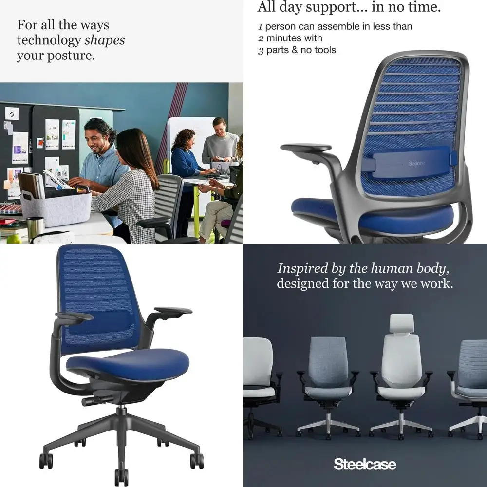 Ergonomic Office Chair with Wheels - Royal Blue, Adjustable Support for Productivity and Comfort
Ergonomic Office Chair with Wheels - Royal Blue, Adjustable Support for Productivity and Comfort