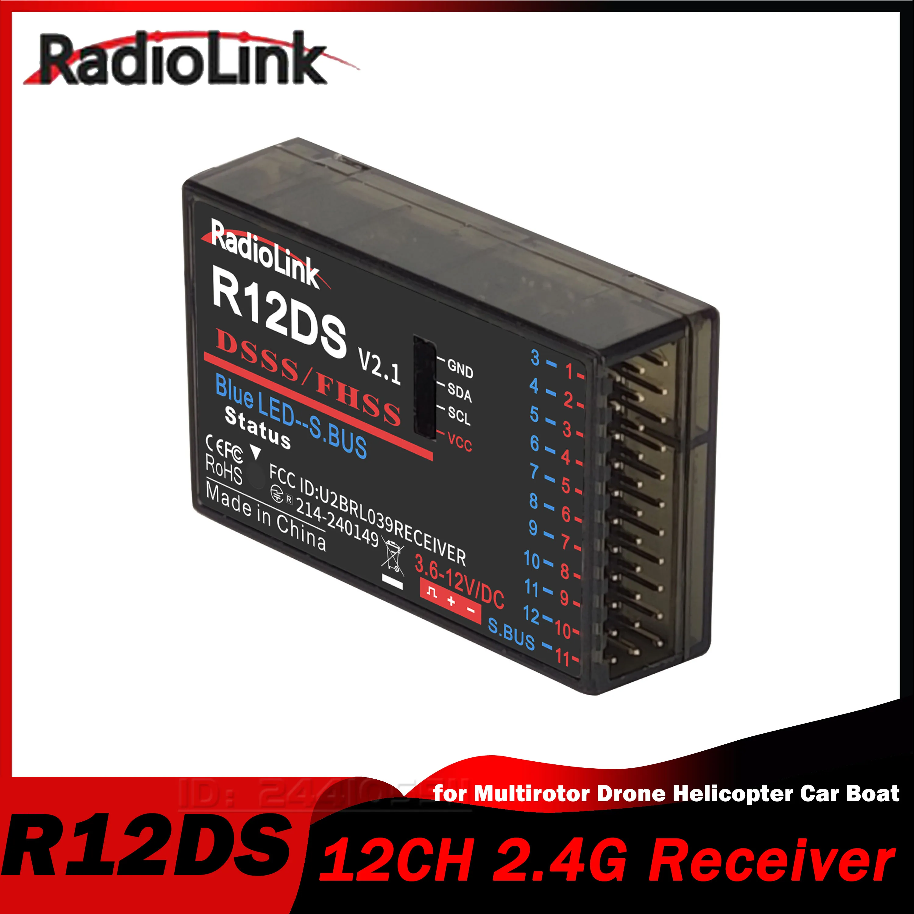 Radiolink R12DS 12-канальный приемник 2,4G 4000 метров телеметрия в реальном времени 3,6-12 В для фиксированного крыла RC автомобиль лодка робот мультикоптер планер
Radiolink R12DS 12-канальный приемник 2,4G 4000 метров телеметрия в реальном времени 3,6-12 В для фиксированного крыла RC автомобиль лодка робот мультикоптер планер