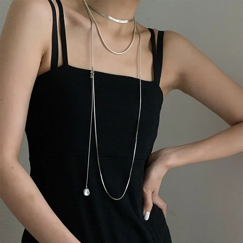 S925 Silver Snake Bone Long Necklace One meter Chain with Various Wearing Styles Fashion Jewelry Personality Wear Holiday Gift
S925 Silver Snake Bone Long Necklace One meter Chain with Various Wearing Styles Fashion Jewelry Personality Wear Holiday Gift