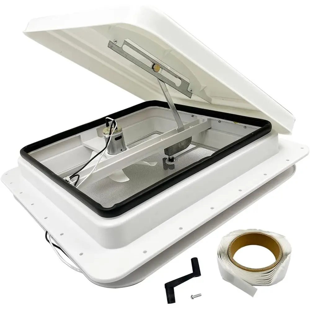 14" RV Roof Vent Fit for Camper Trailer Universal Lid Roof Vent with 12V RV Vent Fan 6" Blades lid Inner for Garnish Ring White
14" RV Roof Vent Fit for Camper Trailer Universal Lid Roof Vent with 12V RV Vent Fan 6" Blades lid Inner for Garnish Ring White