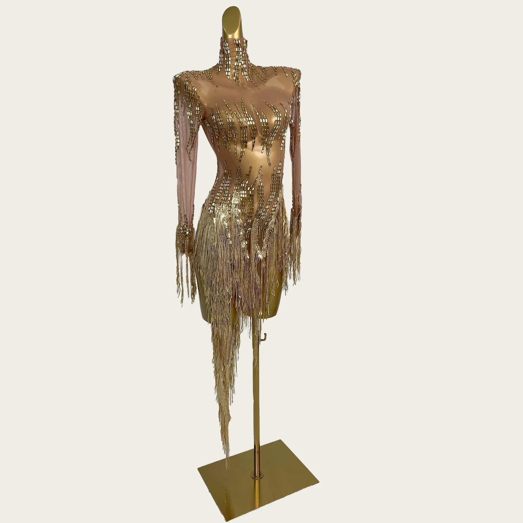 Golden Rhinestone Sparkly Short Dresses Nightclub Drag Queen Performer Wear Latin Dance Dress Sheer Mesh Party Sexy Outfit Reqi
Golden Rhinestone Sparkly Short Dresses Nightclub Drag Queen Performer Wear Latin Dance Dress Sheer Mesh Party Sexy Outfit Reqi