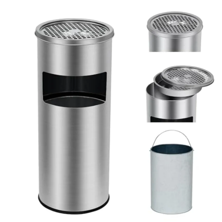 4.5 Gallon/17L Stainless Steel Trash Can with Lid and Removable Inner Bucket Indoor Outdoor Commercial Ashtray Waste Bin for Pa
4.5 Gallon/17L Stainless Steel Trash Can with Lid and Removable Inner Bucket Indoor Outdoor Commercial Ashtray Waste Bin for Pa