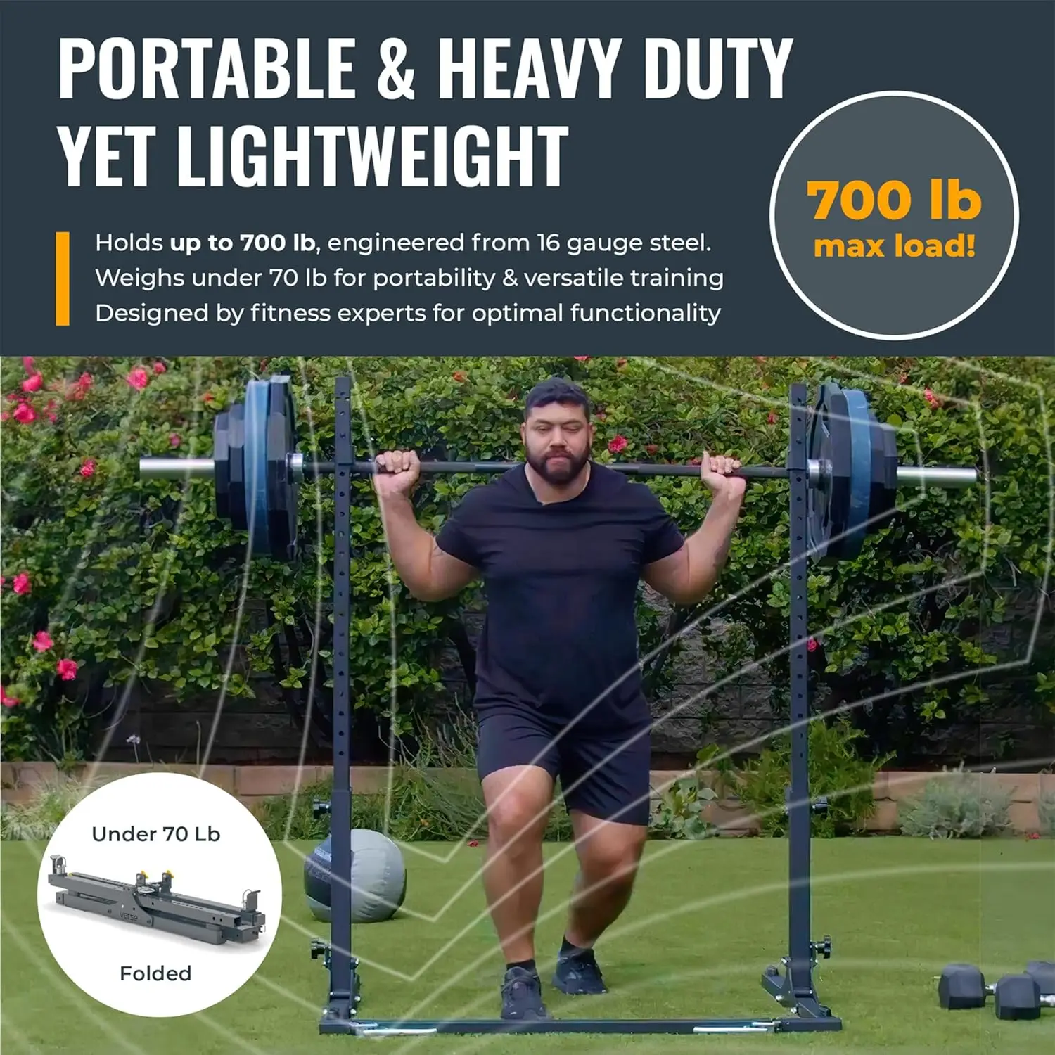 Agile Rack - Portable Multipurpose Squat Rack Bench Press Barbell Rack - Heavy Duty Holds Up To 700lbs - 2 Min Set Up -, Custom
Agile Rack - Portable Multipurpose Squat Rack Bench Press Barbell Rack - Heavy Duty Holds Up To 700lbs - 2 Min Set Up -, Custom