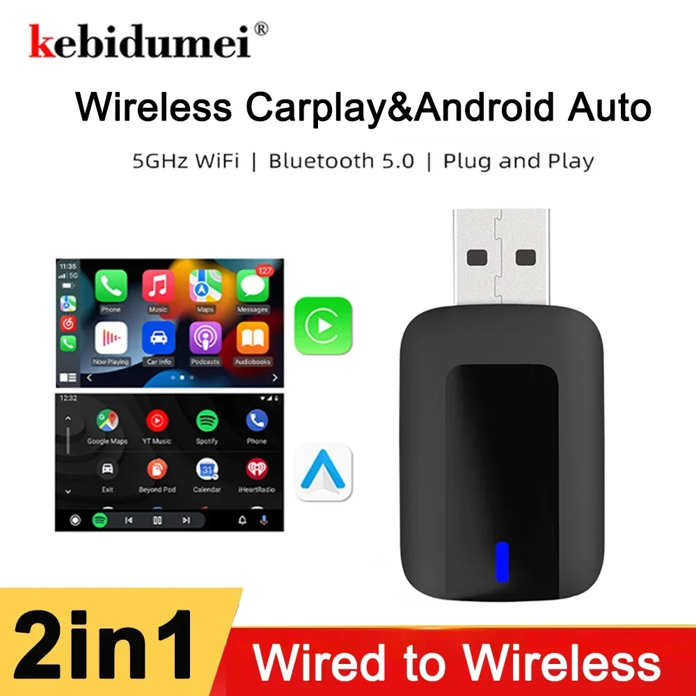 Wireless Carplay Adapter Android Auto 2in1 Smart Dongle Plug And Play For Volvo Audi Kia Hyundai VW Mazda Cadillac MG Peugeot
Wireless Carplay Adapter Android Auto 2in1 Smart Dongle Plug And Play For Volvo Audi Kia Hyundai VW Mazda Cadillac MG Peugeot