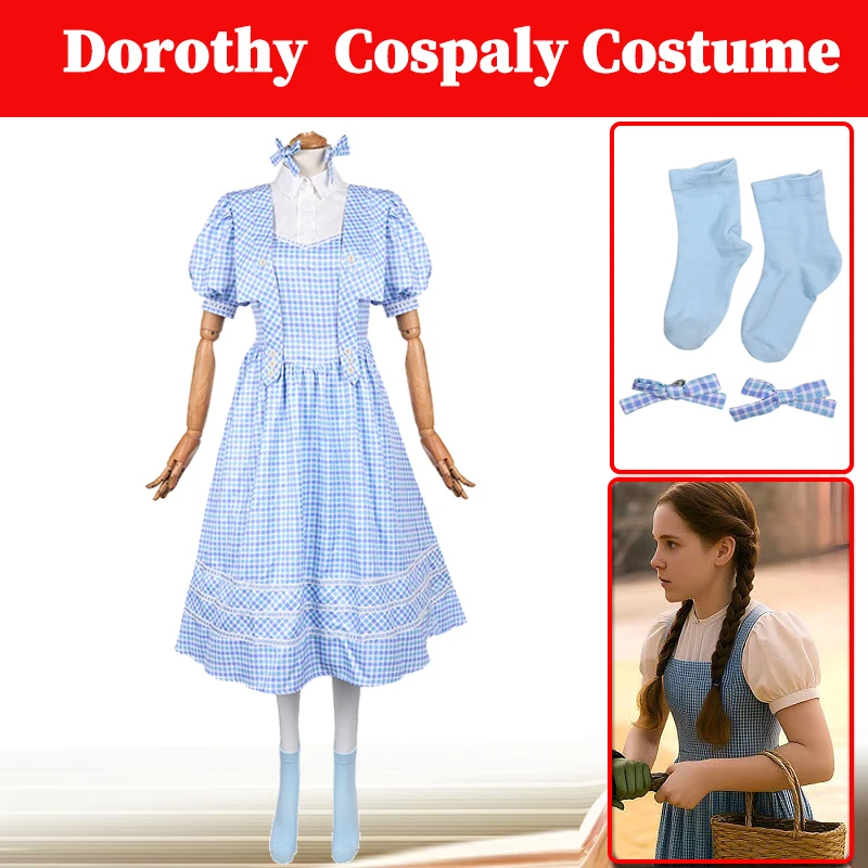 Вик 2, синее платье для косплея Good Dorothy, головной убор с бантом, костюм, женские клетчатые юбки, маскировочные костюмы для ролевых игр на Хэллоуин
Вик 2, синее платье для косплея Good Dorothy, головной убор с бантом, костюм, женские клетчатые юбки, маскировочные костюмы для ролевых игр на Хэллоуин