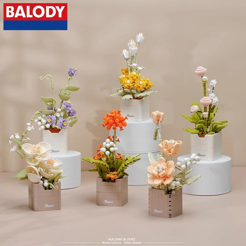 BALODY Potted Flower Building Blocks Interior Decoration Ornaments Assembled Children's Toys Birthday Gifts for Girls
BALODY Potted Flower Building Blocks Interior Decoration Ornaments Assembled Children's Toys Birthday Gifts for Girls