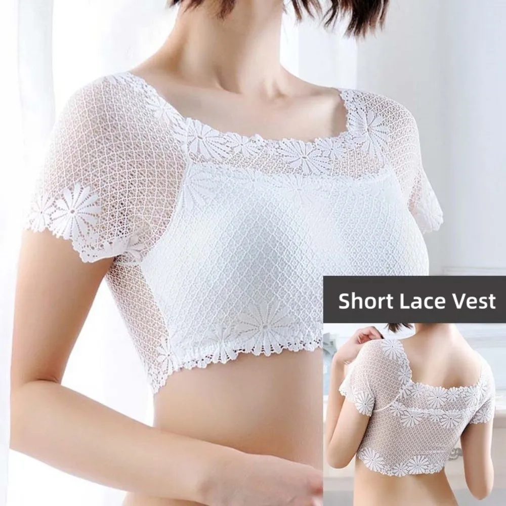 Elastic Hollow Short Lace Camisole Transparent Slim Fit Lace Corset Sleeveless Tanks Undershirt Bra Vest Travel
Elastic Hollow Short Lace Camisole Transparent Slim Fit Lace Corset Sleeveless Tanks Undershirt Bra Vest Travel
