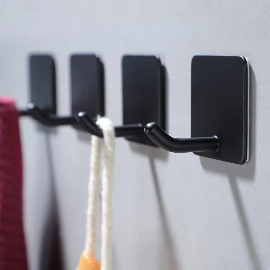 Adhesive Towel Hooks 4 Pack Towel Hooks for Hanging Robes Coat Hooks Stick on Wall Hooks Stainless Steel Matte Black
Adhesive Towel Hooks 4 Pack Towel Hooks for Hanging Robes Coat Hooks Stick on Wall Hooks Stainless Steel Matte Black