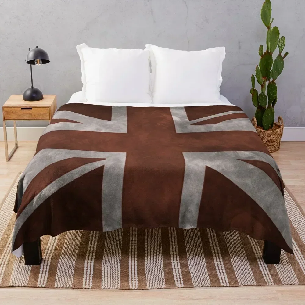 Red Distressed Union Jack Throw Blanket Thin Soft Blanket for Summer Night Sleeping