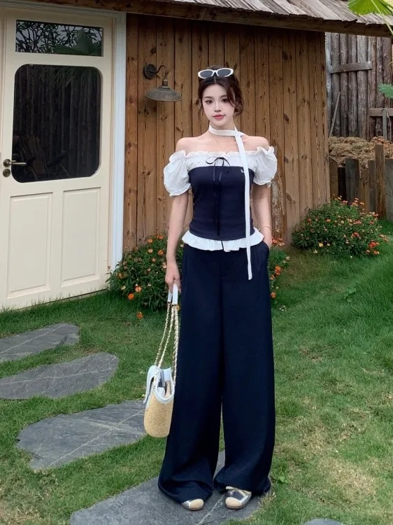 Sweet And Cool Style plus Size Set Casual High Waist Wide Leg Pants Short Sleeve One Shoulder Top Summer Fashion Outfit
Sweet And Cool Style plus Size Set Casual High Waist Wide Leg Pants Short Sleeve One Shoulder Top Summer Fashion Outfit