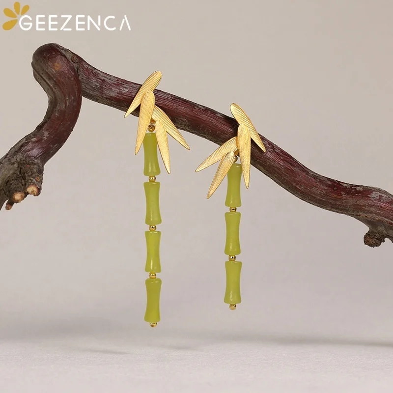 GEEZENCA стерлингового серебра 925 пробы, художественные бамбуковые очаровательные висячие серьги для женщин, изящные массивные серьги с зеленым камнем, вечерние ее подарки
GEEZENCA стерлингового серебра 925 пробы, художественные бамбуковые очаровательные висячие серьги для женщин, изящные массивные серьги с зеленым камнем, вечерние ее подарки