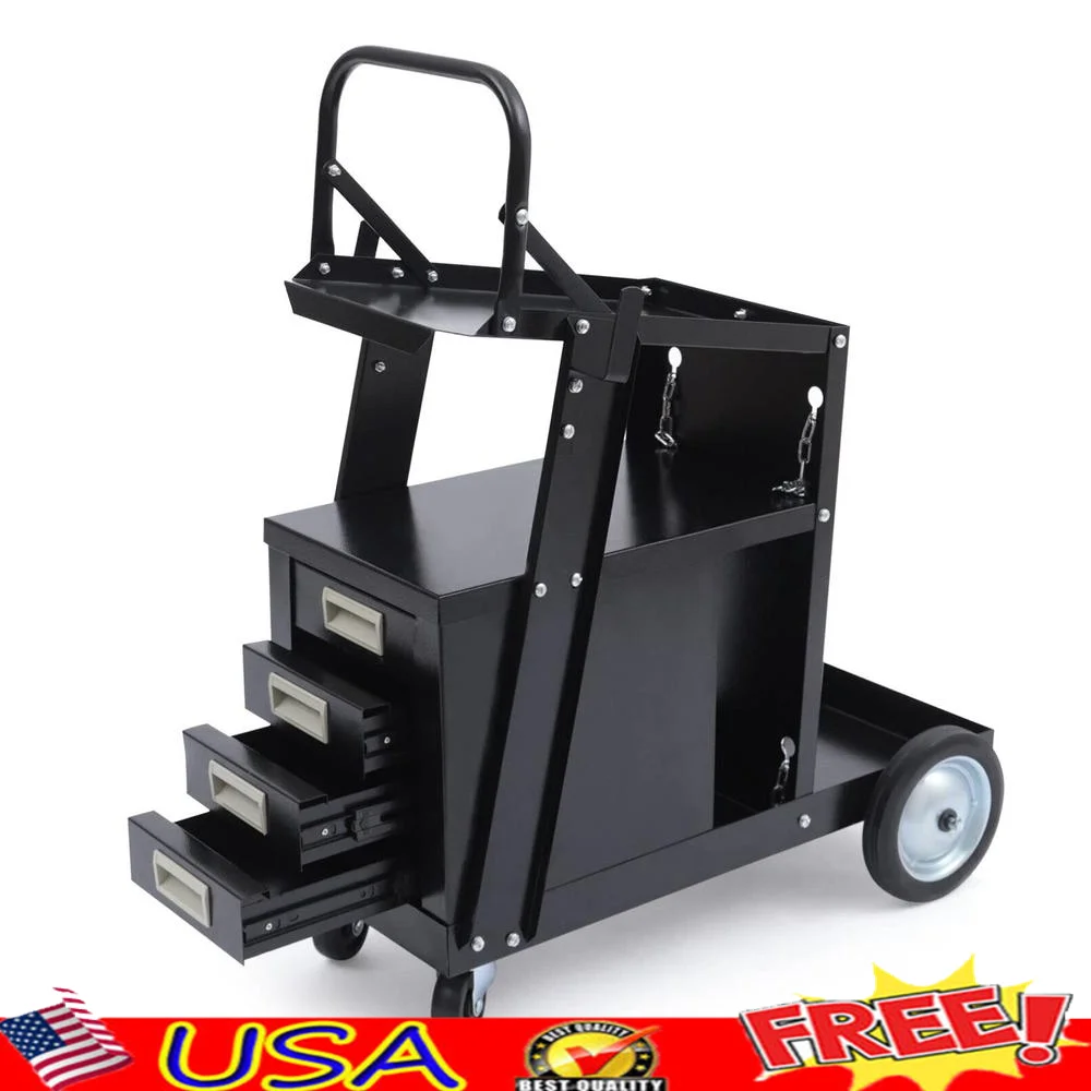 Universal Welding Cart with 4 Drawers and Storage Shelf High-Quality Steel Construction Heavy Duty 176.37lbs Capacity Easy Move
Universal Welding Cart with 4 Drawers and Storage Shelf High-Quality Steel Construction Heavy Duty 176.37lbs Capacity Easy Move