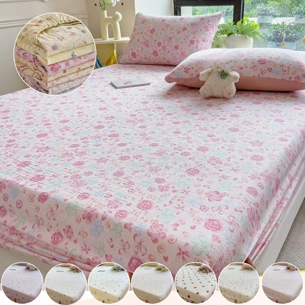 2/3pcs Soft Fitted Sheet Set Washed Cotton Breathable Bed Linen All-season Mattress Cover with Pillowcases for Hotel Home Decor
2/3pcs Soft Fitted Sheet Set Washed Cotton Breathable Bed Linen All-season Mattress Cover with Pillowcases for Hotel Home Decor