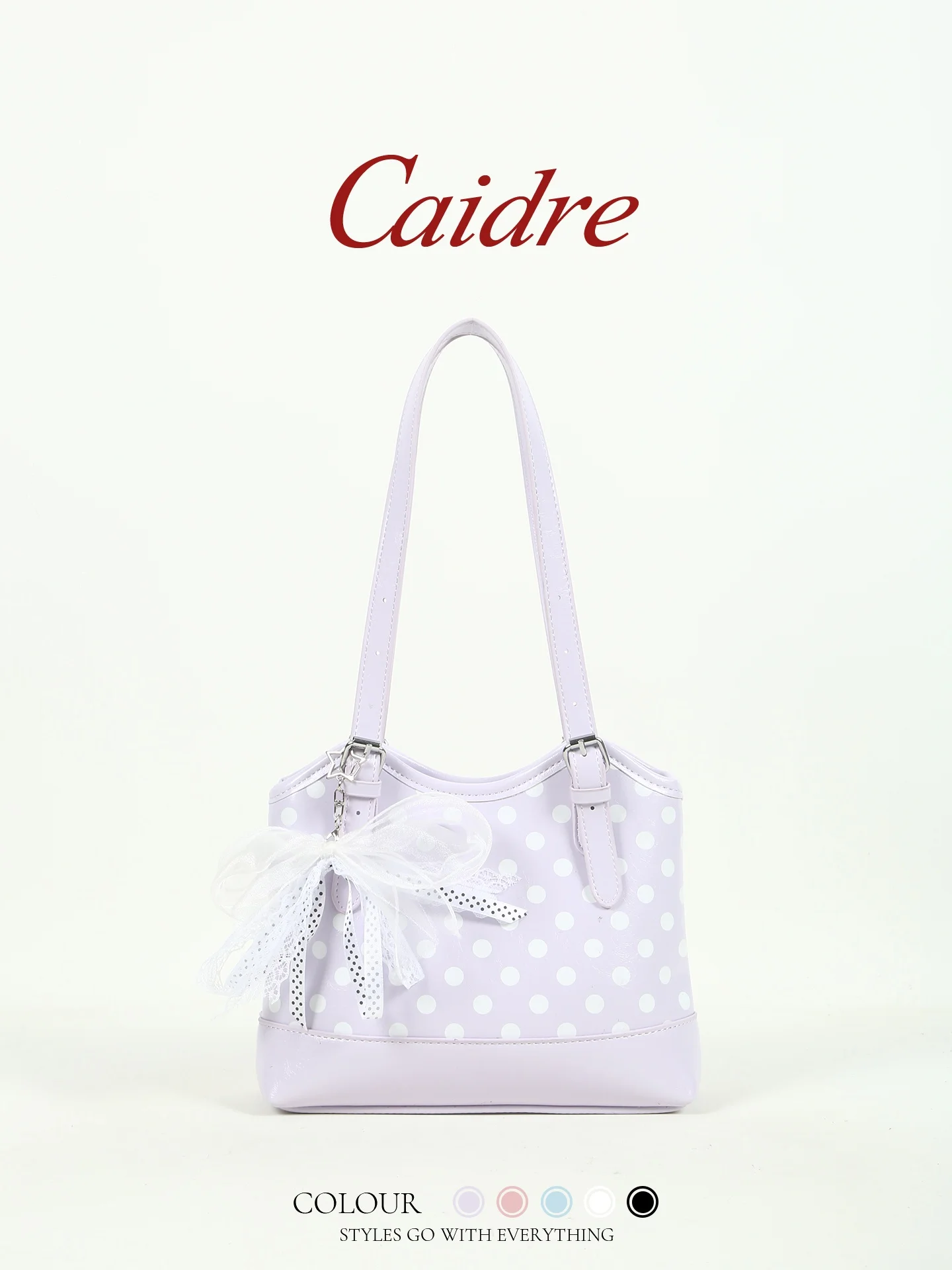 Caidre Polka Dot Handheld Tote Bag Underarm Single Shoulder Commuter Bag Birthday Gift for Young Women PU Leather Square Shape
Caidre Polka Dot Handheld Tote Bag Underarm Single Shoulder Commuter Bag Birthday Gift for Young Women PU Leather Square Shape