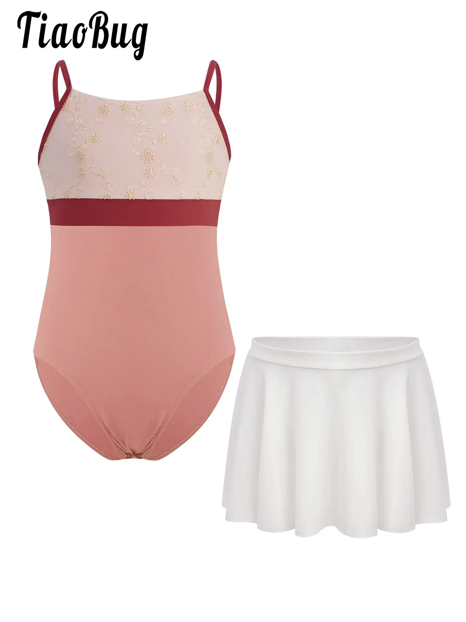 Girls 2-Piece Lyrical Ballet Dance Outfits Modern Set Sleeveless Spaghetti Straps Floral Embroidery Leotard with Mesh Tutu Skirt
Girls 2-Piece Lyrical Ballet Dance Outfits Modern Set Sleeveless Spaghetti Straps Floral Embroidery Leotard with Mesh Tutu Skirt