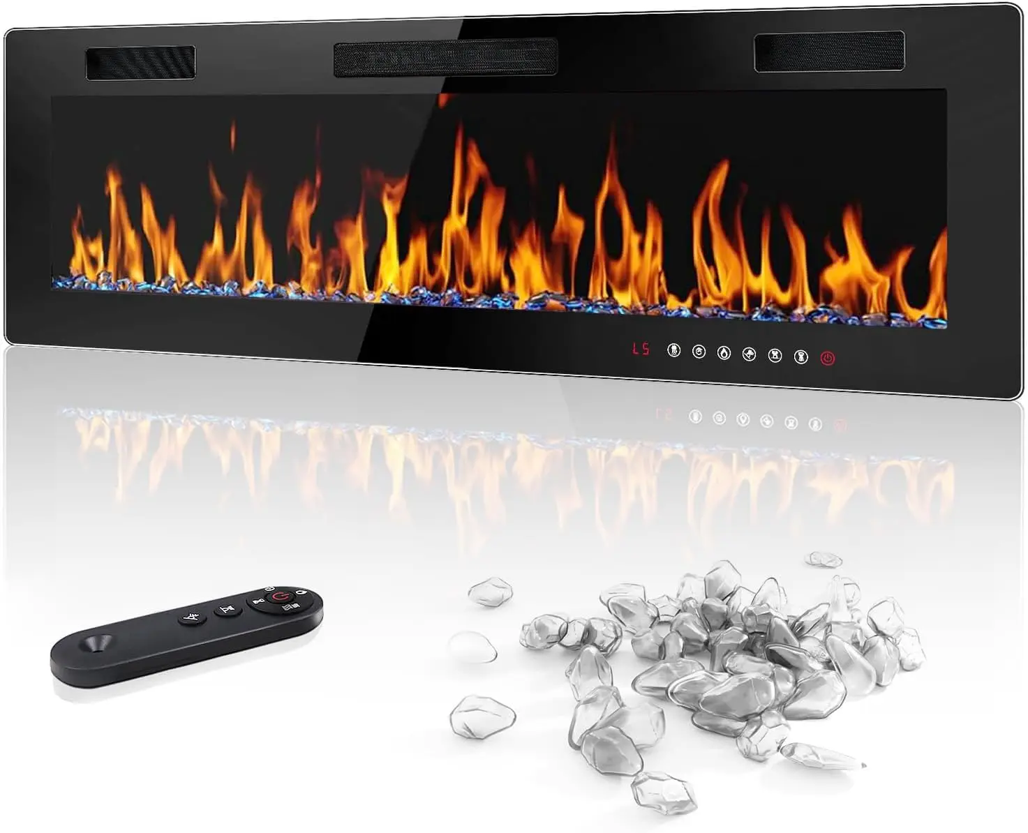 60 inch Electric Fireplace Recessed and Wall Mounted,750/1500W Fireplace Heater and Linear Fireplace with Touch Screen Contro
60 inch Electric Fireplace Recessed and Wall Mounted,750/1500W Fireplace Heater and Linear Fireplace with Touch Screen Contro