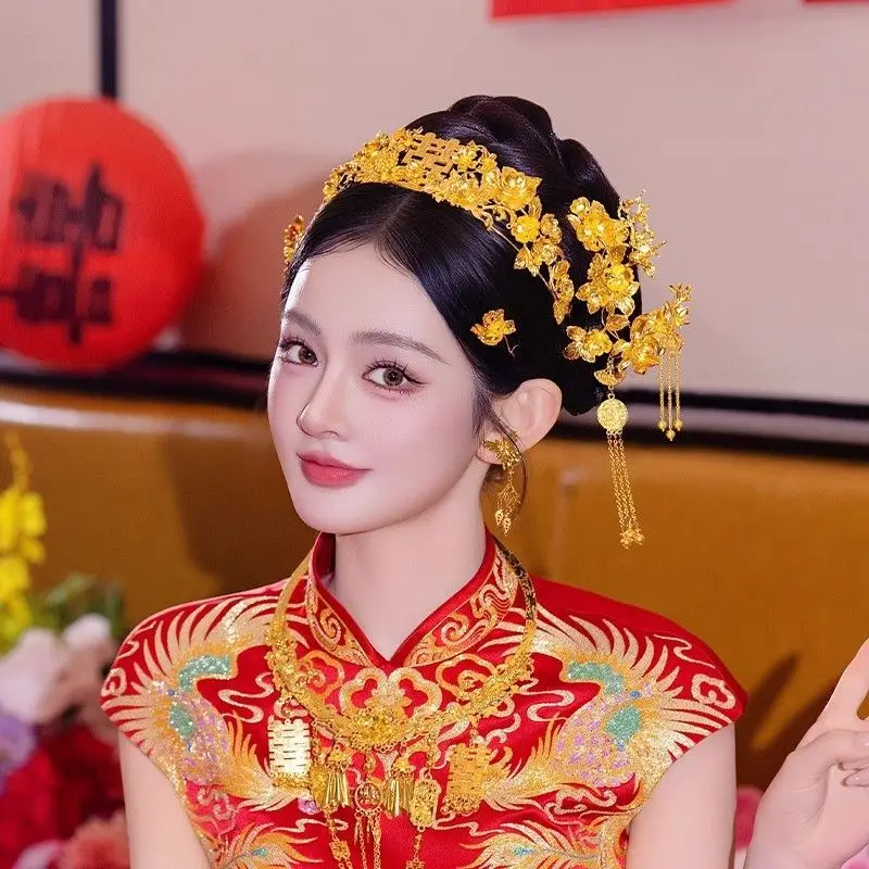Anti-Golden Phoenix Crown Wedding Hair Crown Dragon and Phoenix Jacket Bridal Headwear Gorgeous Retro Accessories Set
Anti-Golden Phoenix Crown Wedding Hair Crown Dragon and Phoenix Jacket Bridal Headwear Gorgeous Retro Accessories Set