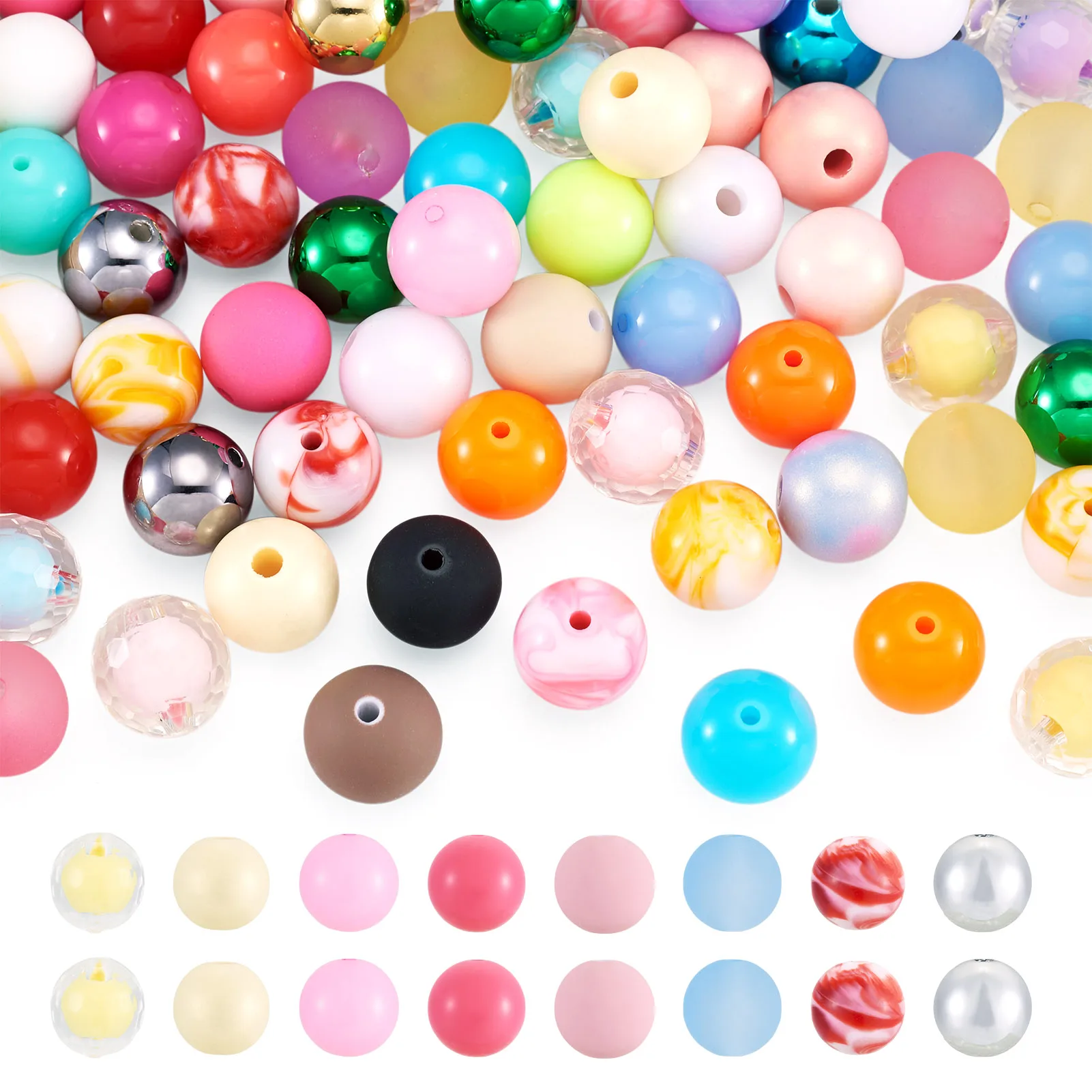 80Pcs 16mm Mixed Color Round Acrylic Beads Loose Spacer Beads for Jewelry Making DIY Keychain Phone Chain Accessories
80Pcs 16mm Mixed Color Round Acrylic Beads Loose Spacer Beads for Jewelry Making DIY Keychain Phone Chain Accessories
