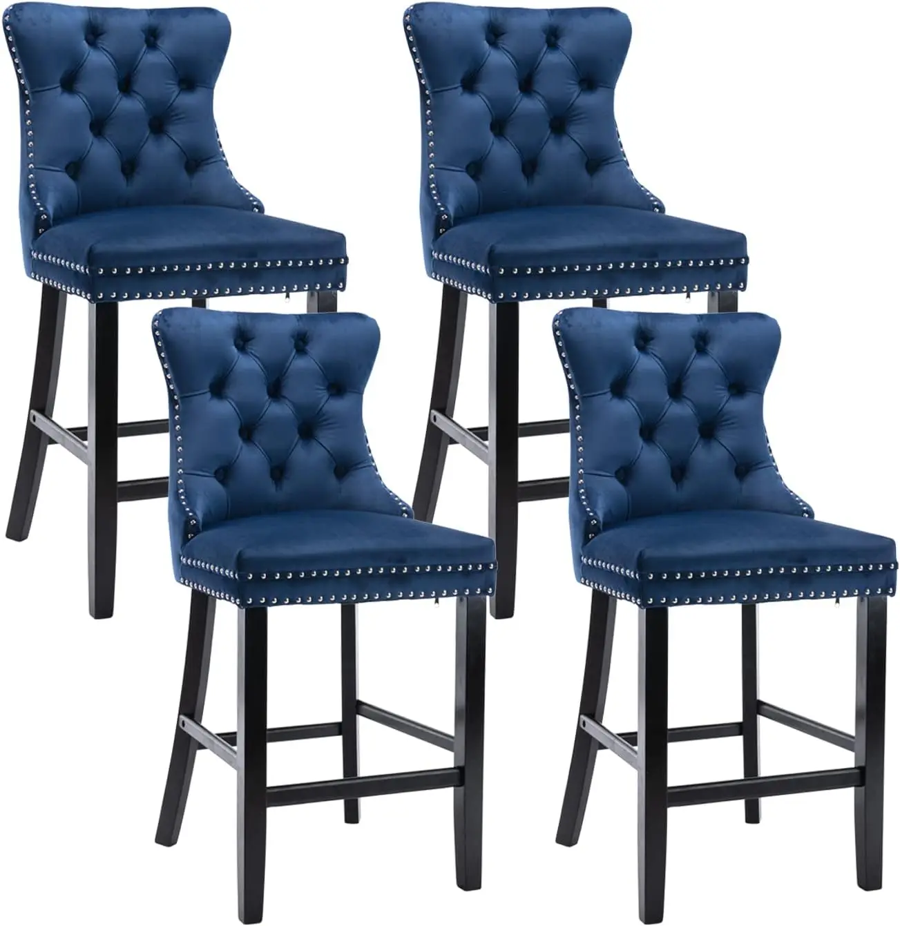 Counter Height Bar Stools Set of 4, 27" Farmhouse Barstools with Button Back and Nailhead Trim, Velvet Bar Stools with Kitchen
Counter Height Bar Stools Set of 4, 27" Farmhouse Barstools with Button Back and Nailhead Trim, Velvet Bar Stools with Kitchen