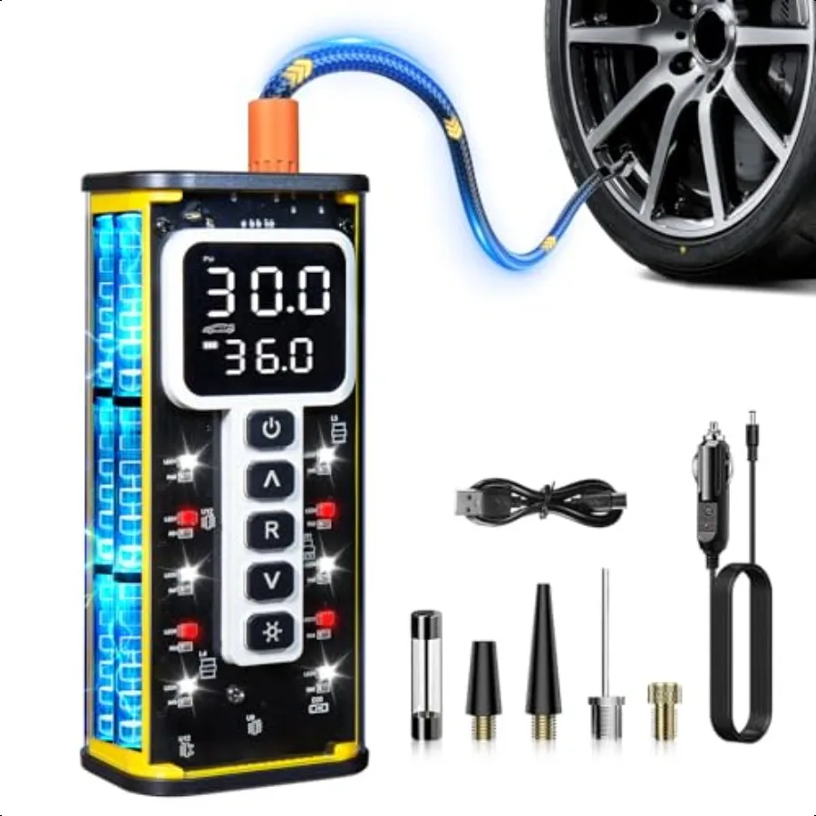 Портативный воздушный компрессор Tire Iator 150PSI Воздушный насос для автомобильных шин с автоматическим отключением Быстрый шинный насос Iation со светодиодной подсветкой для измерения стеры
Портативный воздушный компрессор Tire Iator 150PSI Воздушный насос для автомобильных шин с автоматическим отключением Быстрый шинный насос Iation со светодиодной подсветкой для измерения стеры