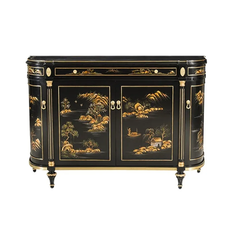 Black Classical Painted Storage European Solid Wood Sideboard Hallway Foyer Decorative Cabinet
Black Classical Painted Storage European Solid Wood Sideboard Hallway Foyer Decorative Cabinet