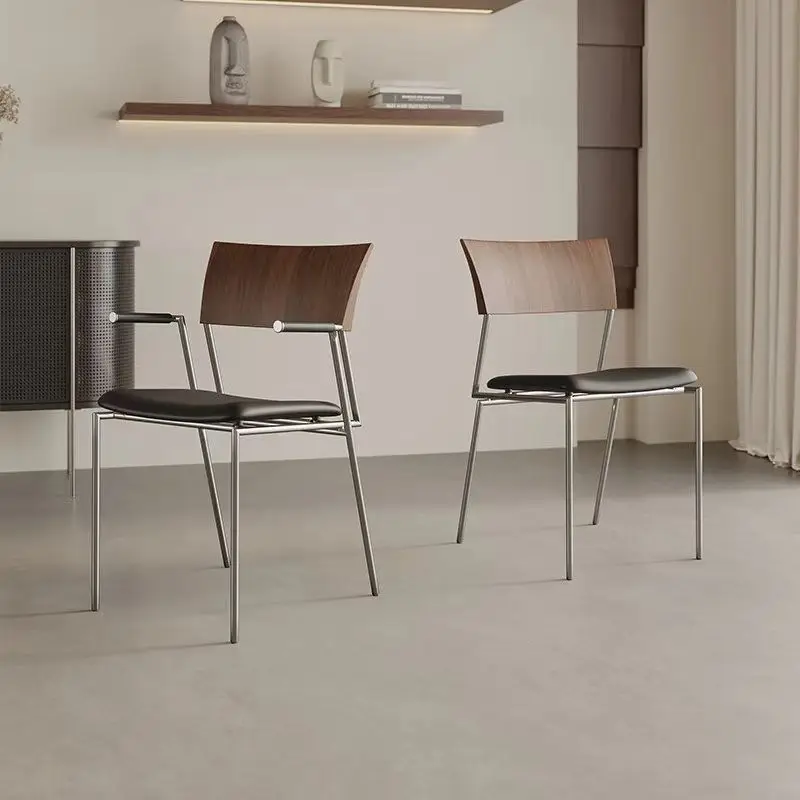 Vintage Style Dining Cafe Chair with Stainless Steel Accents Restaurant Chair Furniture Minimalist Solid Wood Backrest Chair
Vintage Style Dining Cafe Chair with Stainless Steel Accents Restaurant Chair Furniture Minimalist Solid Wood Backrest Chair