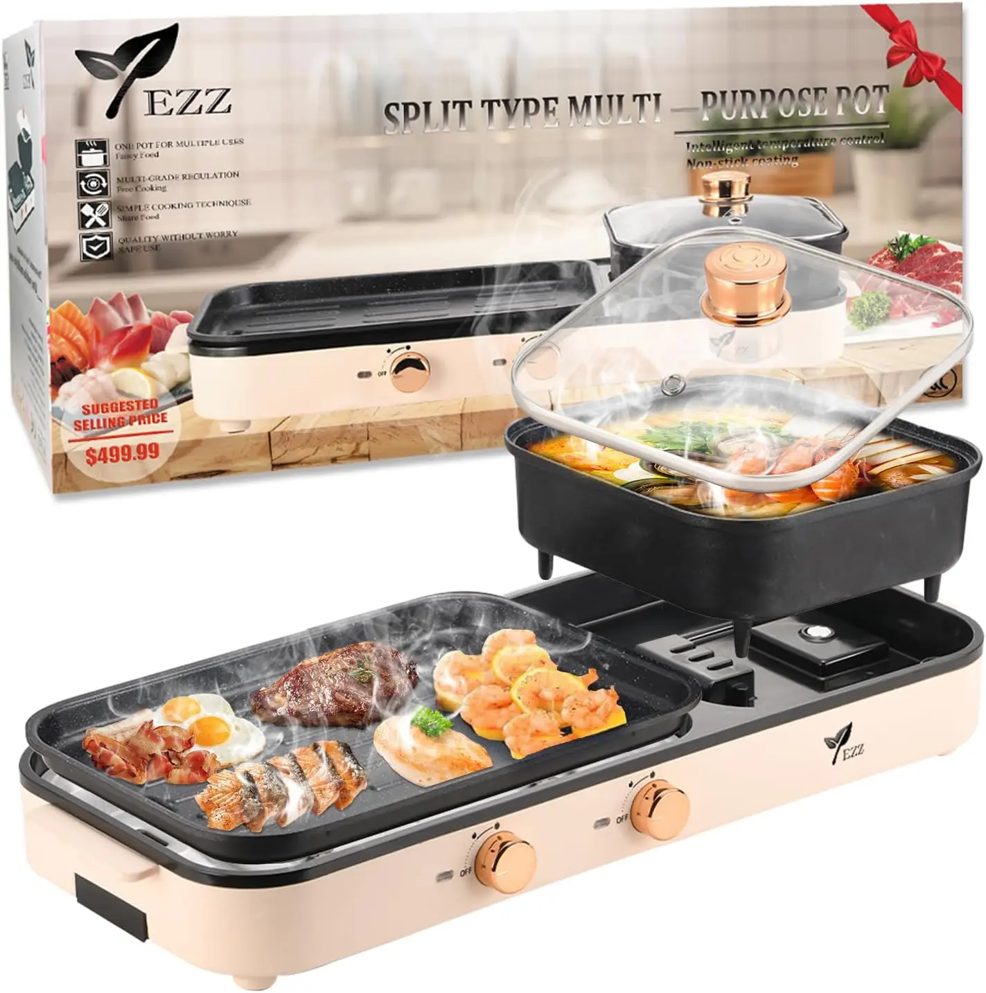 2026 Electric Hot Pot with Grill,2-10 People Indoor Hot Pot 2 in 1 Multi-function Smokeless Shabu-Shabu Hotpot Korean BBQ Grill
2026 Electric Hot Pot with Grill,2-10 People Indoor Hot Pot 2 in 1 Multi-function Smokeless Shabu-Shabu Hotpot Korean BBQ Grill