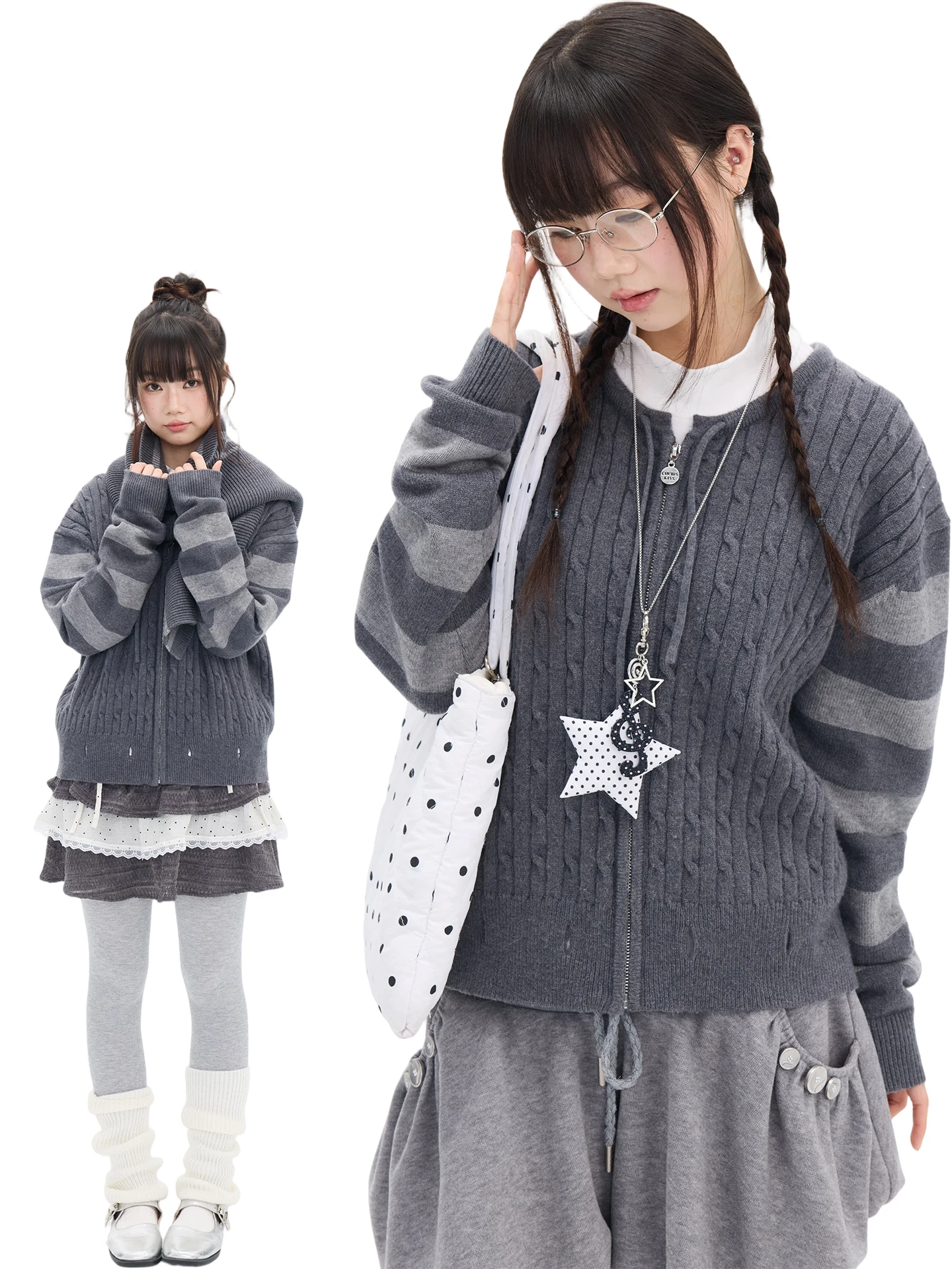 MOMSAYCAN 2026 Spring Korean Sle Striped Open Cardigan Sweater Detachable Hem into Scarf Curtain Unique Design Women's Faion
MOMSAYCAN 2026 Spring Korean Sle Striped Open Cardigan Sweater Detachable Hem into Scarf Curtain Unique Design Women's Faion