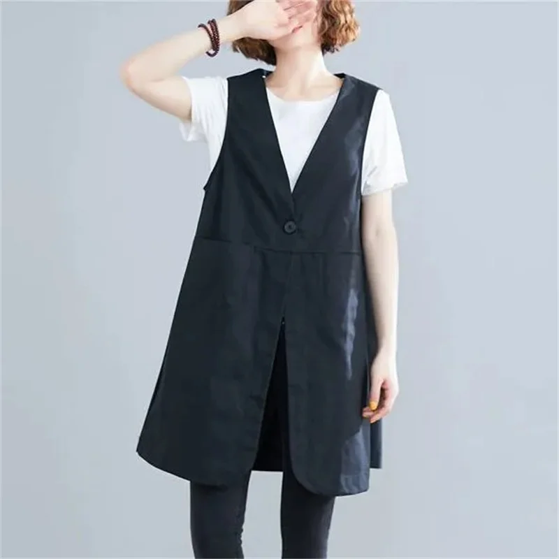 2022 Spring Retro Cotton and Linen Vest Coat Women's Mid-Long Summer New Loose Vest Sleeveless Blouses Cardigan Vest Waistcoat
2022 Spring Retro Cotton and Linen Vest Coat Women's Mid-Long Summer New Loose Vest Sleeveless Blouses Cardigan Vest Waistcoat