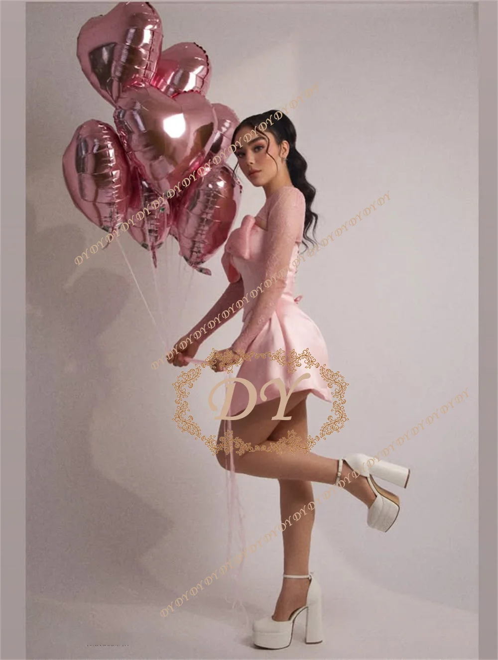 DY Modern Pink Satin Short Prom Party Dress with Lace Jacket Strapless Mini Homecoming Gowns Customized Vestidos De Fiesta
DY Modern Pink Satin Short Prom Party Dress with Lace Jacket Strapless Mini Homecoming Gowns Customized Vestidos De Fiesta