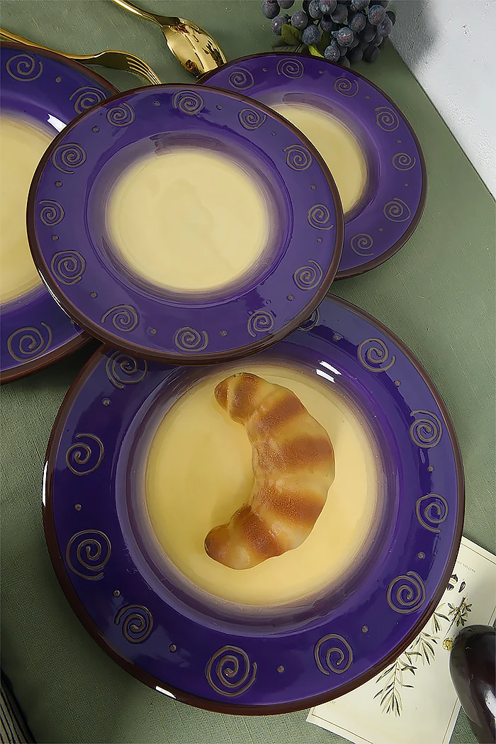 Purple Thread Hand-Painted Ceramic Western Food Plate Dinner Plate Fruit Tray Salad Dessert Snack Dish
Purple Thread Hand-Painted Ceramic Western Food Plate Dinner Plate Fruit Tray Salad Dessert Snack Dish