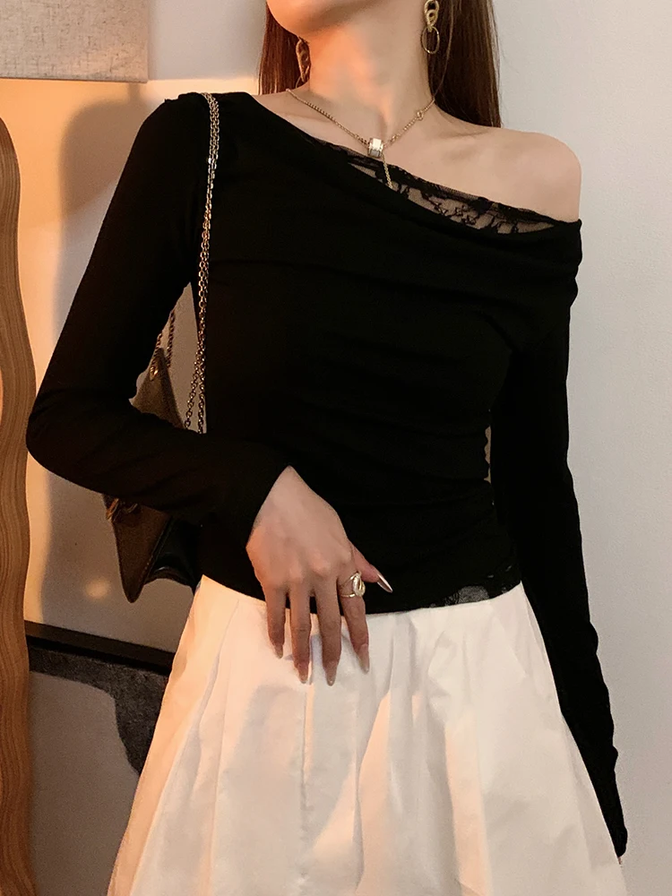 Новая весенняя женская футболка с кружевом и открытым плечом, асимметричная, на одно плечо, плиссированная, приталенная, с длинным рукавом
Новая весенняя женская футболка с кружевом и открытым плечом, асимметричная, на одно плечо, плиссированная, приталенная, с длинным рукавом