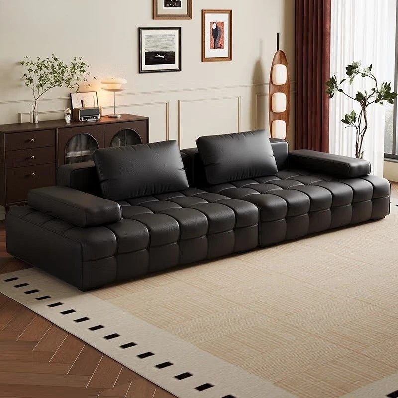 Sofa leather sofa simple living room light luxury ins straight row Italian villa small apartment cat scratching skin
Sofa leather sofa simple living room light luxury ins straight row Italian villa small apartment cat scratching skin