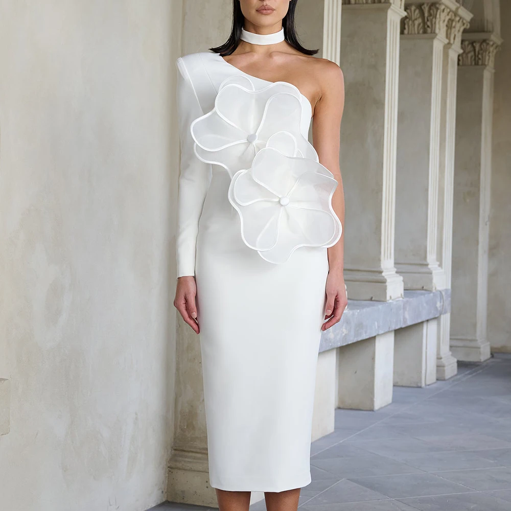 Customized High Quality Jersey One Shoulder 3D Flowers Evening Dress Delicate Long Sleeves Bespoke Occasion Gowns Custom Size
Customized High Quality Jersey One Shoulder 3D Flowers Evening Dress Delicate Long Sleeves Bespoke Occasion Gowns Custom Size