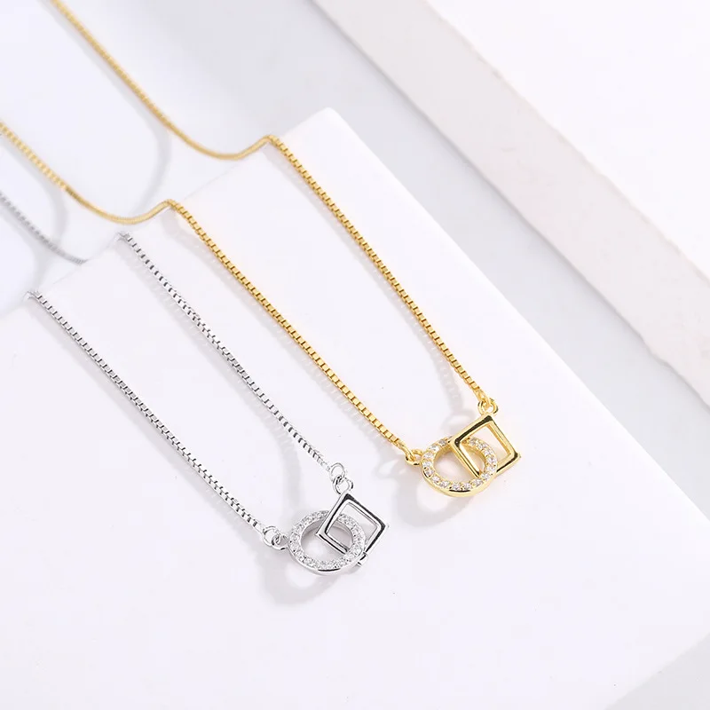 Женское геометрическое ожерелье из серебра S925 пробы, ожерелье Mobius, универсальная цепочка до ключиц, простая петля с подвеской-пряжкой 
Женское геометрическое ожерелье из серебра S925 пробы, ожерелье Mobius, универсальная цепочка до ключиц, простая петля с подвеской-пряжкой