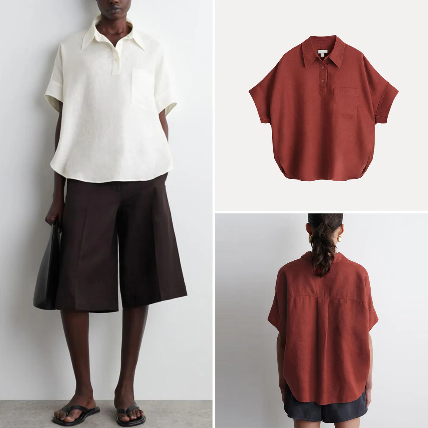 Spring 2026 Women's Casual Style Shirt Half Open Front Shoulder Drop Sleeve Short Sleeve Turn-down Collar Loose Fit Zadata
Spring 2026 Women's Casual Style Shirt Half Open Front Shoulder Drop Sleeve Short Sleeve Turn-down Collar Loose Fit Zadata