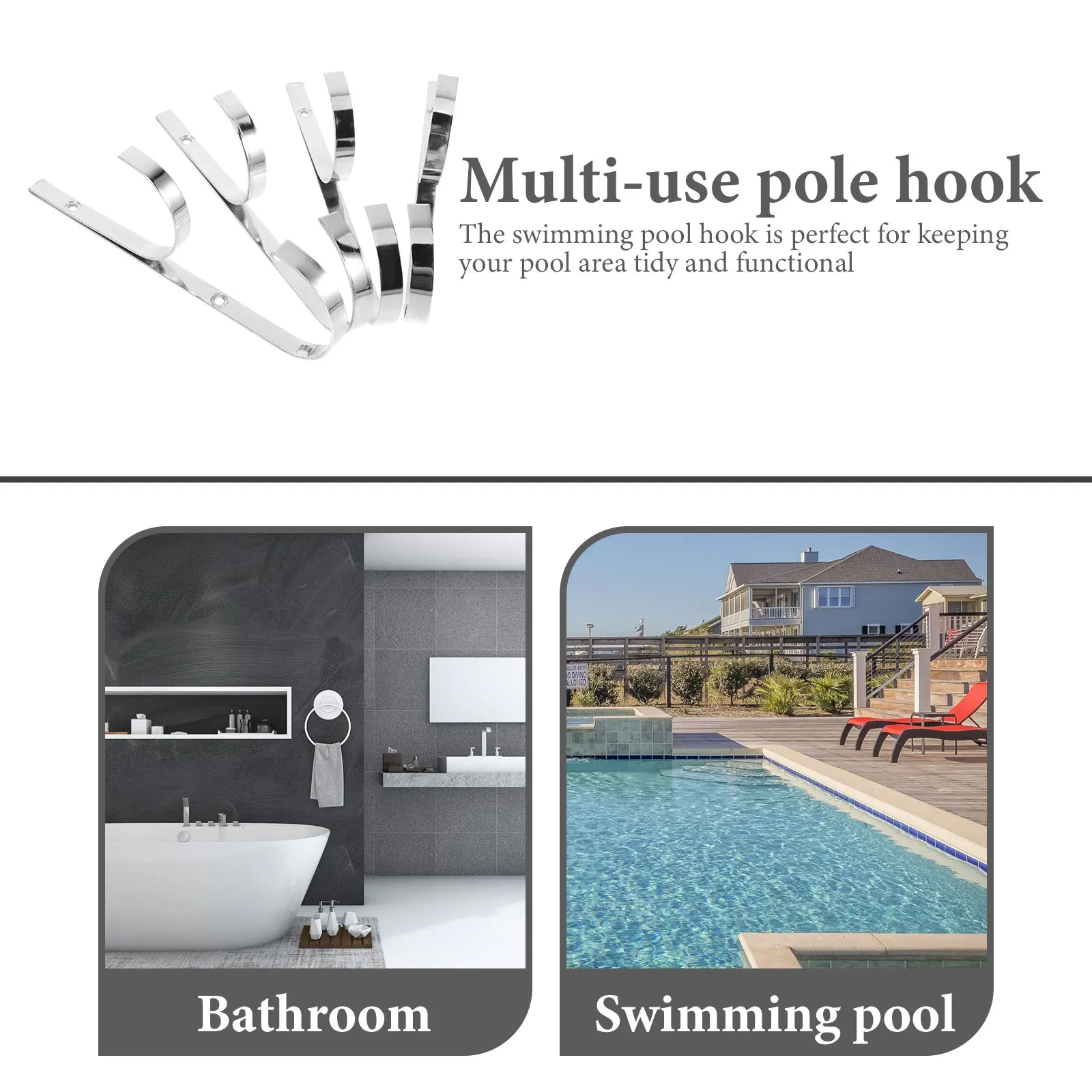 Swimming Pool Hooks Metal Wall Hanger Multi use Pool Accessory Durable Double Hook Storage Solution Pole Hanger Spa Bathrooms
Swimming Pool Hooks Metal Wall Hanger Multi use Pool Accessory Durable Double Hook Storage Solution Pole Hanger Spa Bathrooms