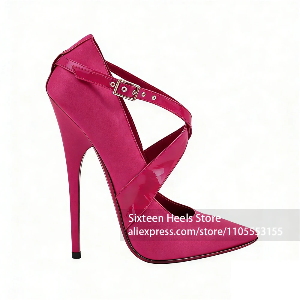 16cm Cross Strap Rivet Pumps Sexy Fetish Style Studded High Heels Lacquered Heel Pointed Toe Footwear Women's Handmade Stilettos
16cm Cross Strap Rivet Pumps Sexy Fetish Style Studded High Heels Lacquered Heel Pointed Toe Footwear Women's Handmade Stilettos