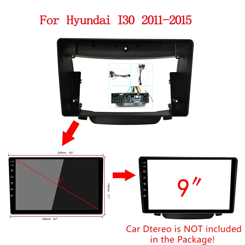 9" 2din Car Radio Frame Fascias Cable For Hyundai i30 2012-2016 car panel Screen Dask Kit Fascia Frame
9" 2din Car Radio Frame Fascias Cable For Hyundai i30 2012-2016 car panel Screen Dask Kit Fascia Frame