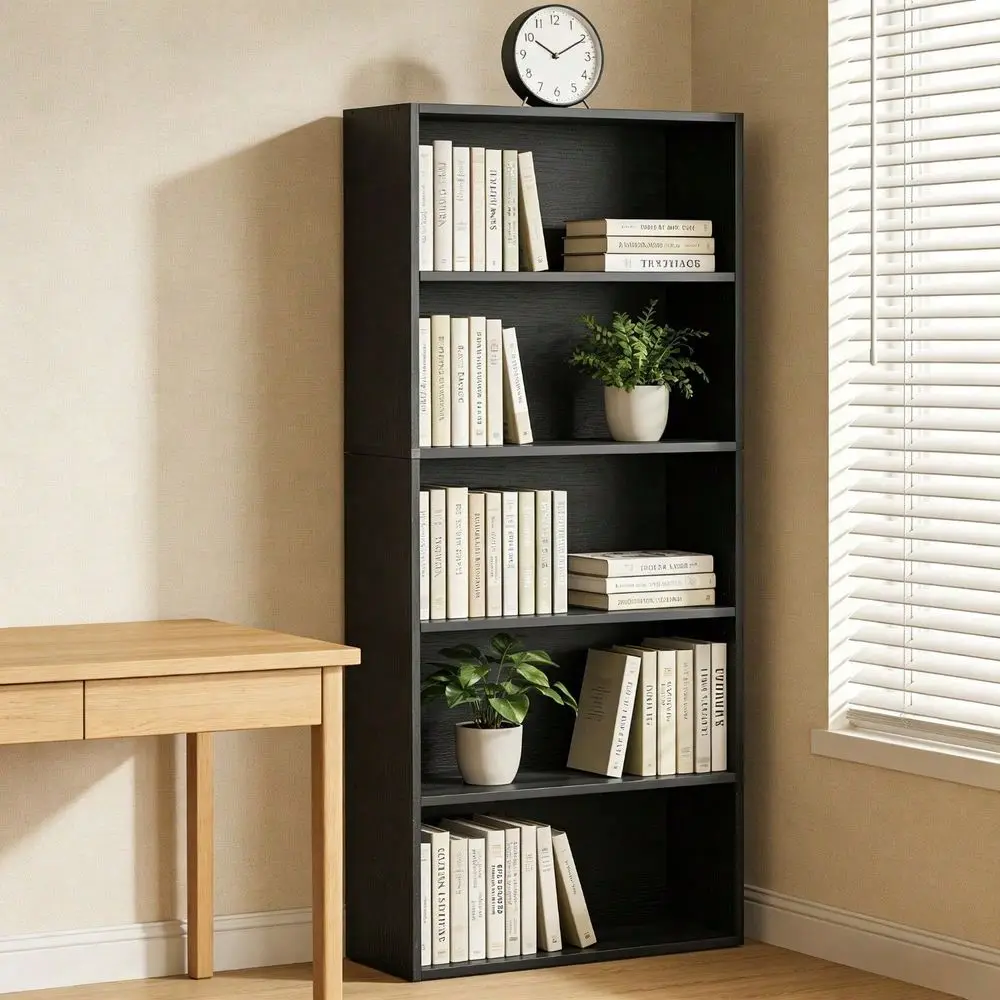 Bookcase, Floor Standing Storage Shelves, Black
Bookcase, Floor Standing Storage Shelves, Black