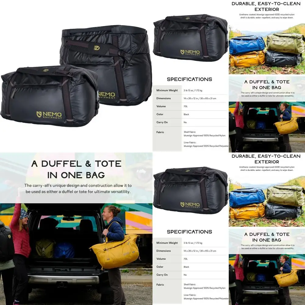 Double Haul Convertible Tote and Backpack - 70L Water-Resistant Gear Bag in Black
Double Haul Convertible Tote and Backpack - 70L Water-Resistant Gear Bag in Black