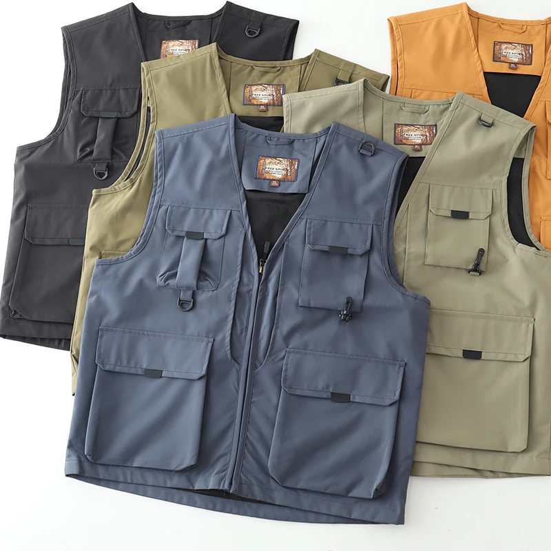 American Casual Sle Windproof Waterproof Men's Vest Spring Autumn Outdoor Workwear Multi-ket V-Ne oulder Pad Vest
American Casual Sle Windproof Waterproof Men's Vest Spring Autumn Outdoor Workwear Multi-ket V-Ne oulder Pad Vest